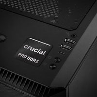 Crucial Pro DDR5 RAM 1"x1" Chrome Effect Domed Case Badge / Sticker Logo