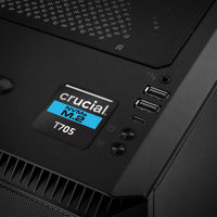 Crucial T705 SSD 1"x1" Chrome Effect Domed Case Badge / Sticker Logo