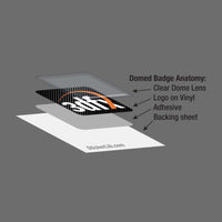 AMD Ryzen 7 8700F 1"x1" Chrome Effect Domed Case Badge / Sticker Logo
