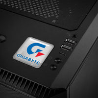 Gigabyte 1"x1" Badge de boîtier bombé effet chromé / Logo autocollant