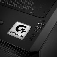 Gigabyte Black 1"x1" Badge de boîtier bombé effet chromé / Logo autocollant