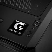 Gigabyte Black #3 1"x1" Badge de boîtier bombé effet chromé / Logo autocollant