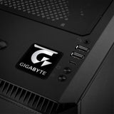 Gigabyte Black #3 1"x1" Badge de boîtier bombé effet chromé / Logo autocollant