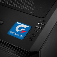 Gigabyte Blue 1"x1" Badge de boîtier bombé effet chromé / Logo autocollant