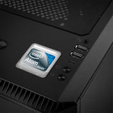 Insignia/logotipo adhesivo de caja abovedada con efecto cromado Intel Atom Inside de 1"x1"