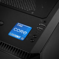 Insignia/logotipo adhesivo de carcasa abovedada con efecto cromado Intel Core i5 12600KF de 1"x1"