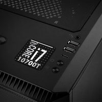Insignia/logotipo adhesivo de carcasa abovedada con efecto cromado Intel Core i7 10700T de 1"x1"