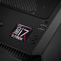 Intel Core i7 9700K 1"x1" Badge de boîtier bombé effet chromé / Logo autocollant