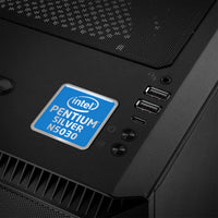 Intel Pentium Silver N5030 1"x1" Chrome Effect Domed Case Badge / Sticker Logo