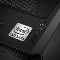 Insignia/logotipo adhesivo de caja abovedada con efecto cromado Intel SSD 545s de 1"x1"