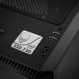 Insignia/logotipo adhesivo de caja abovedada con efecto cromado Intel SSD 730 de 1"x1"