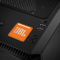 JBL naranja 1"x1" efecto cromado caja abovedada insignia/logotipo adhesivo