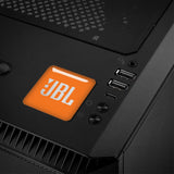 JBL naranja 1"x1" efecto cromado caja abovedada insignia/logotipo adhesivo