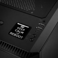 Keep Calm and Reboot 1"x1" Chrome Effect Domed Case Badge / Sticker Logo