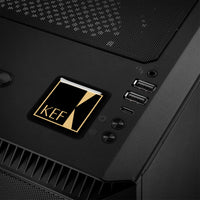 KEF Gold 1"x1" Chrome Effect Domed Case Badge / Sticker Logo