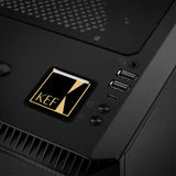 KEF Gold 1"x1" Chrome Effect Domed Case Badge / Sticker Logo