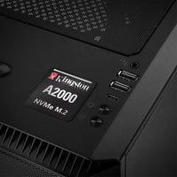Kingston A2000 NVMe M.2 SSD 1"x1" Chrome Effect Domed Case Badge / Sticker Logo