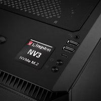 Kingston NV3 NVMe M.2 SSD 1"x1" Chrome Effect Domed Case Badge / Sticker Logo