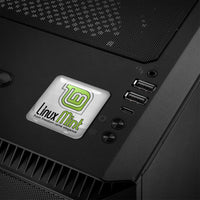 Linux Mint 1"x1" Chrome Effect Domed Case Badge / Sticker Logo