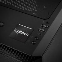 Logitech 1"x1" Chrome Effect Domed Case Badge / Sticker Logo