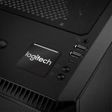 Logitech 1"x1" Chrome Effect Domed Case Badge / Sticker Logo