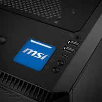 MSI Blue Reverse 1"x1" Chrome Effect Domed Case Badge / Sticker Logo