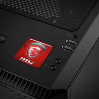 MSI Gaming G Series Red 1"x1" Chrome Effect Domed Case Badge / Sticker Logo