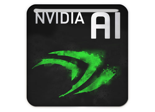 nVidia AI Artificial Intelligence 1"x1" Chrome Effect Domed Case Badge / Sticker Logo