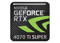 nVidia GeForce RTX 4070 Ti SUPER 1"x1" Chrome Effect Domed Case Badge / Sticker Logo