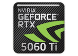 nVidia GeForce RTX 5060 Ti 1"x1" Chrome Effect Domed Case Badge / Sticker Logo