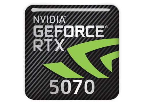 nVidia GeForce RTX 5070 1"x1" Chrome Effect Domed Case Badge / Sticker Logo