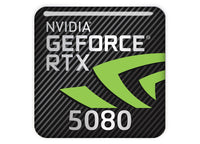 nVidia GeForce RTX 5080 1"x1" Chrome Effect Domed Case Badge / Sticker Logo