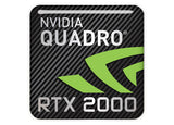 nVidia Quadro RTX 2000 1"x1" Chrome Effect Domed Case Badge / Sticker Logo