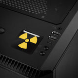 Nuclear Symbol 1"x1" Chrome Effect Domed Case Badge / Sticker Logo