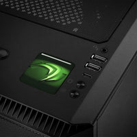 nVidia Logo Design #4 1"x1" Chrome Effect Domed Case Badge / Sticker Logo