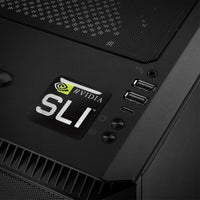 Insignia/logotipo adhesivo de caja abovedada con efecto cromado de 1"x1" en negro de nVidia SLI