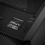 PNY GeForce RTX 5060 Ti 1"x1" Chrome Effect Domed Case Badge / Sticker Logo