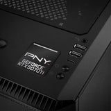 PNY GeForce RTX 5070 Ti 1"x1" Chrome Effect Domed Case Badge / Sticker Logo