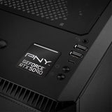 PNY GeForce RTX 5090 1"x1" Chrome Effect Domed Case Badge / Sticker Logo