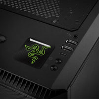 Logotipo adhesivo/insignia de caja abovedada con efecto cromado de Razer de 1"x1"