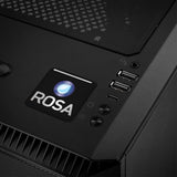 Rosa Linux Design #1 1"x1" Chrome Effect Domed Case Badge / Sticker Logo