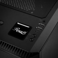 Rosewill Black 1"x1" Chrome Effect Domed Case Badge / Sticker Logo