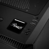 Rosewill Black 1"x1" Chrome Effect Domed Case Badge / Sticker Logo