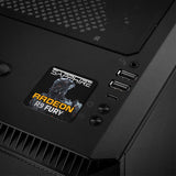 Insignia/logotipo adhesivo de caja abovedada con efecto cromado de Sapphire Radeon R9 FURY de 1"x1"