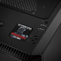 Insignia/logotipo adhesivo de caja abovedada con efecto cromado de Sapphire Radeon RX 480 de 1"x1"