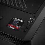 Insignia/logotipo adhesivo de caja abovedada con efecto cromado de Sapphire Radeon RX 590 de 1"x1"