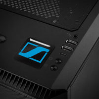 Sennheiser azul 1"x1" Efecto cromado Insignia de caja abovedada / Logotipo adhesivo