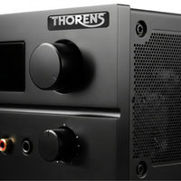 Insignia/logotipo adhesivo de caja abovedada con efecto cromado de Thorens de 2"x0,5"
