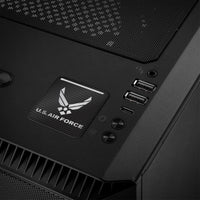 Insignia/logotipo adhesivo de caja abovedada con efecto cromado de la Fuerza Aérea de EE. UU. de 1"x1"