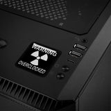 Advertencia Overclocked 1"x1" Efecto cromado Insignia de caja abovedada / Logotipo adhesivo